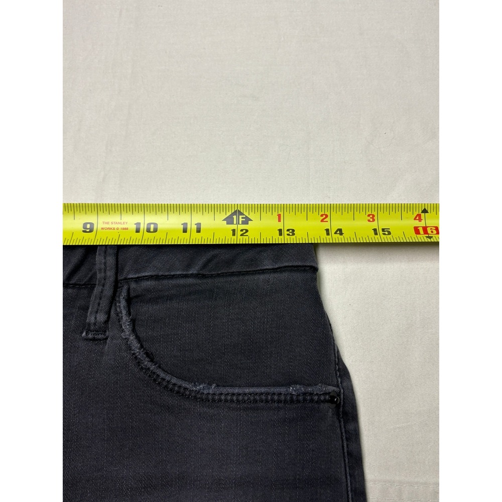 FRAME Le Crop Mini Boot Jeans Kerry Black Grey Raw Hem  Womens Size 27X27‎ - Picture 11 of 15